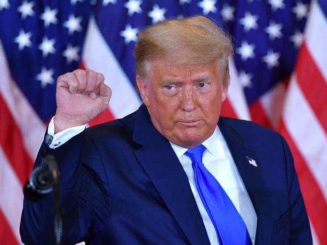 A defiant Donald Trump has hit out against so called “fake polls” in the wake of his loss in the US presidential election. Picture: Mandel Ngan/AFP