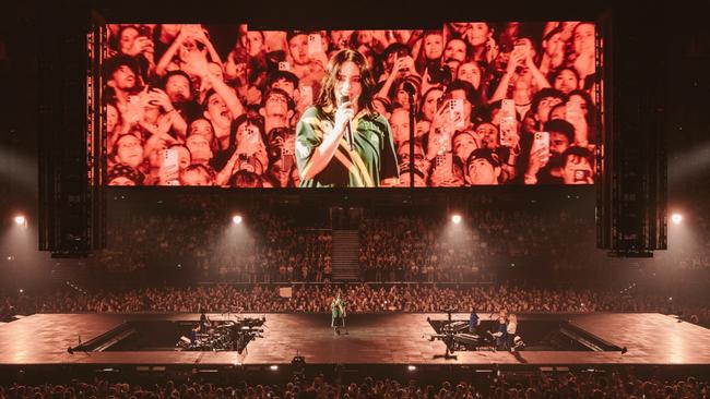 Billie Eilish performing at Brisbane Entertainment Centre, 18 February 2025. Photo: Henry Wu.