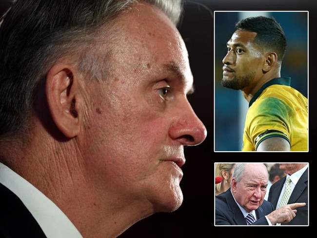 Mark Latham speech in NSW parliament backed Israel Folau (inset, top) and thanked Alan Jones (inset bottom)