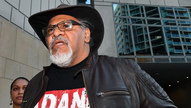 Adrian Burragubba outside the Federal Court in Brisbane, Friday, August 17, 2018. Picture: Darren England/AAP