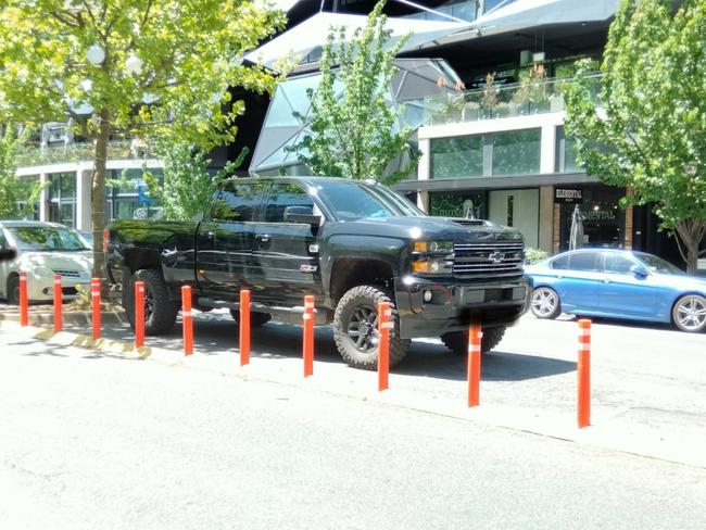 American-style pick-up trucks are taking over Australian roads, and not everyone is a fan of the monster vehicles. Picture: Twitter/X (amy_jelacic)