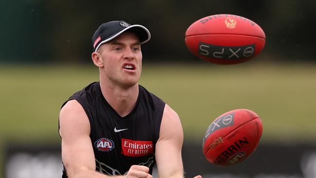 Tom Mitchell might need to lift his game to stay in the Collingwood midfield. Picture: Getty Images