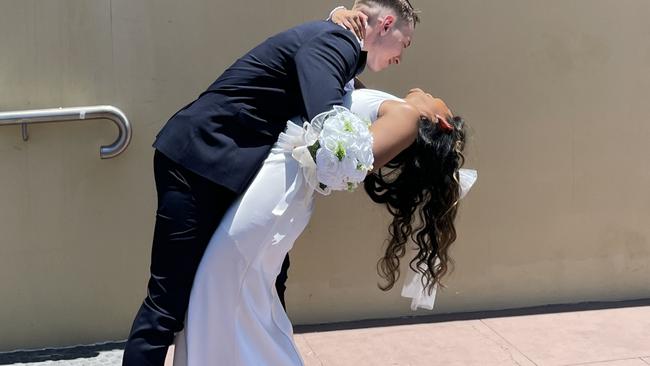 Blairdon and Sandali Woods said their I do's at the Mackay court house, marking the next exciting journey in their lives. Picture: Janessa Ekert