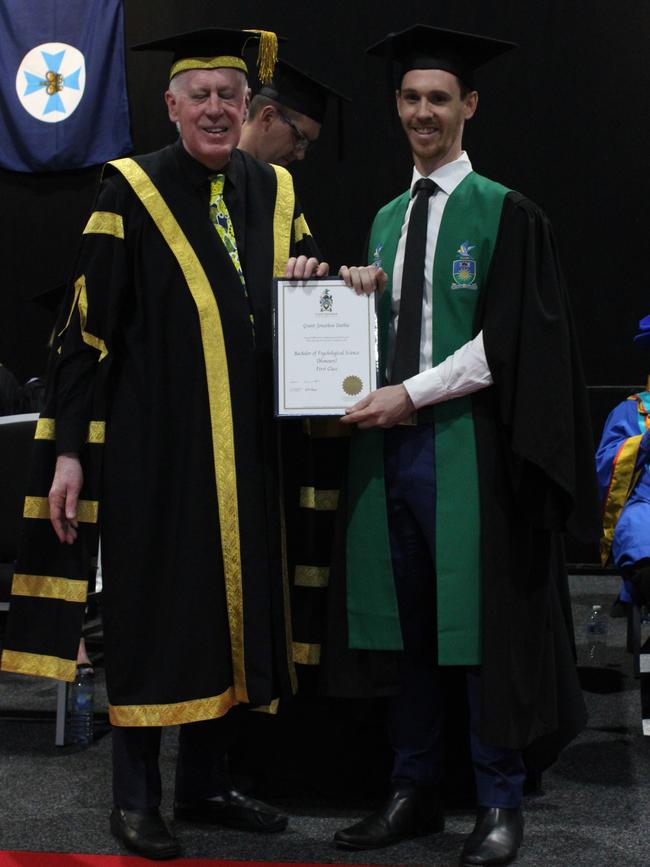 Grant Duthie graduated with a Bachelor of Psychological Science (Honours) at the CQUniversity graduation ceremony in Bundaberg on December 14, 2023.