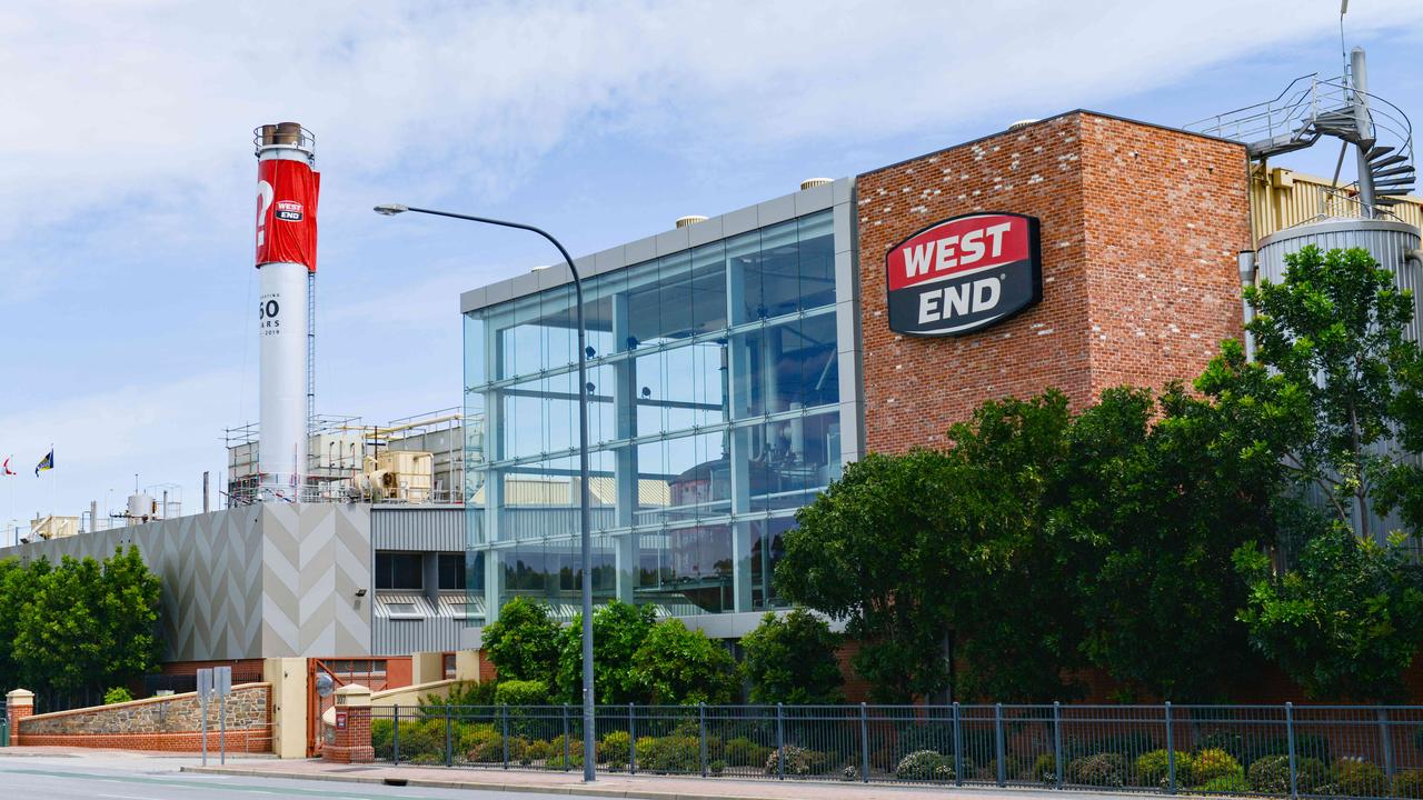 The West End Brewery will close after 160 years of brewing history in South Australia. Picture: NCA NewsWire / Brenton Edwards