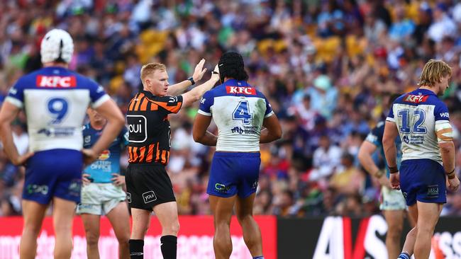 Jacob Preston is facing at least a three-game ban for a crusher tackle against the Titans. Picture: Chris Hyde/Getty Images