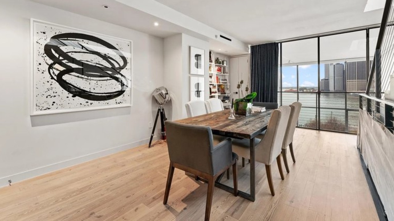 The dining room has jaw-dropping views of the East River. Picture: Realtor