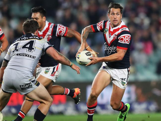 Roosters Mitchell Pearce is the most successful halfback in NRL finals since 2010. Picture: Brett Costello