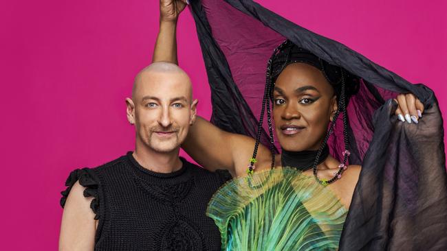 Electric Fields, vocalist Zaachariaha Fielding, right, and keyboard player and producer Michael Ross, left, will represent Australia at the 2024 Eurovision Song Contest. Picture: SBS/Nick Wilson.