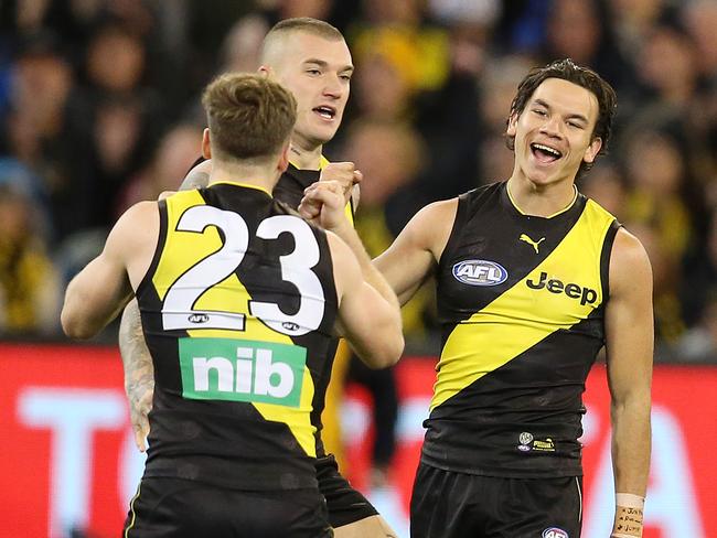 Richmond's Daniel Rioli celebrates. Pic: Michael Klein