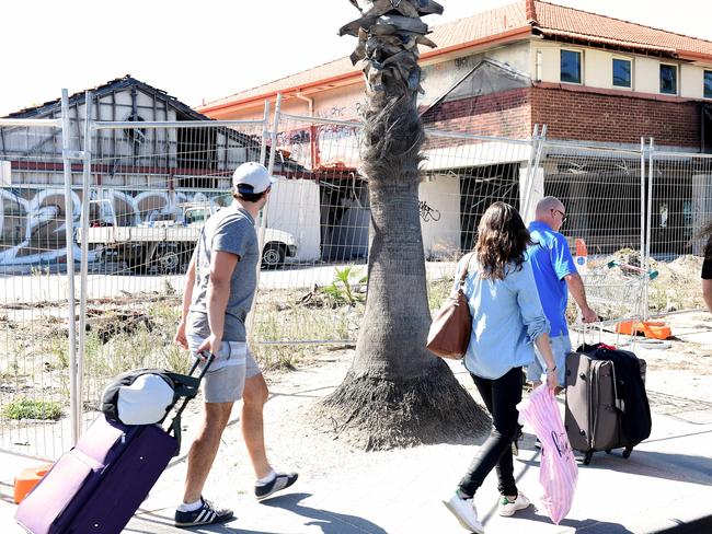 Cruise ship passengers greeted by the run-down site last year. Picture: Mike Keating