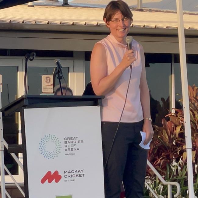 Dr Kirsty Wright at the Shandee Blackburn 10 year memorial service at Harrup Park. Picture: Janessa Ekert