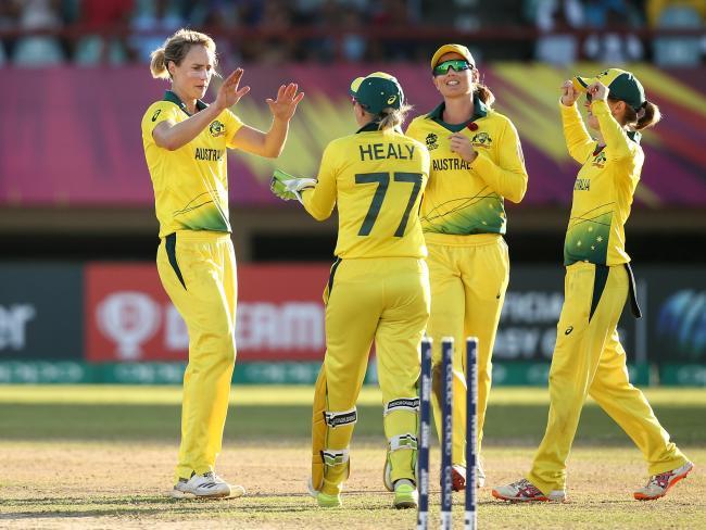 Ellyse Perry ripped it up, taking two wickets to crush Ireland's spirits. Picture: Getty