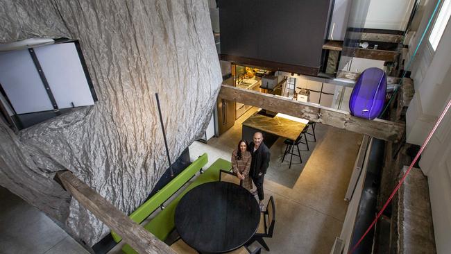 Kent Miller-Randle and fiance Bonny Dixon are discovering the quirks to life without walls at their new pad, which earnt a spot in Victoria’s Top 50 Homes. Picture: Tim Carrafa