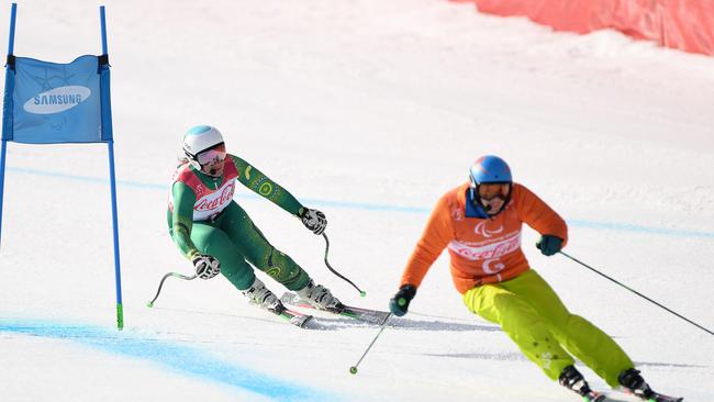 Perrin in action on the PyeongChang slopes.