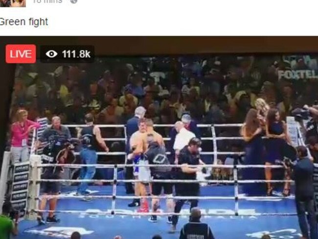 The Anthony Mundine v Danny Green fight was illegally streamed live on Facebook.