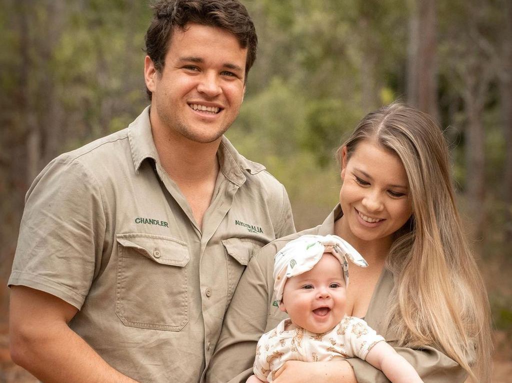 Chandler Powell and Bindi Irwin with their daughter, Grace Irwin-Powell.