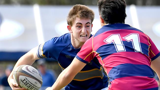 Churchie player Charlie Johnson GPS First XV rugby between Churchie and Brisbane State High School. Saturday September 10, 2022. Picture, John Gass