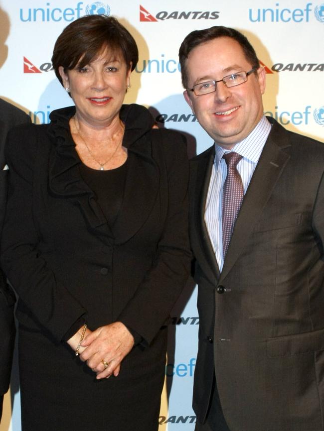 Lesley Grant and Qantas boss Alan Joyce.