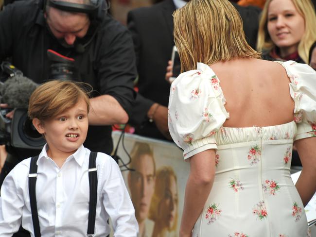 Margot’s young co-star Will Tilston looked a little shocked on the red carpet. Picture: David M. Benett/Dave Benett/WireImage