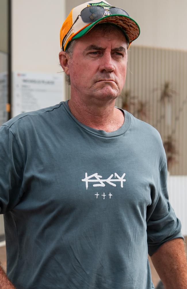 David Bruce Richardson, 51, leaves the Darwin Local Court after pleading guilty to indecent exposure following an incident in which he exposed his erect penis to a drive through attendant at the Coolalinga Hungry Jacks in September 2023. Picture: Pema Tamang Pakhrin