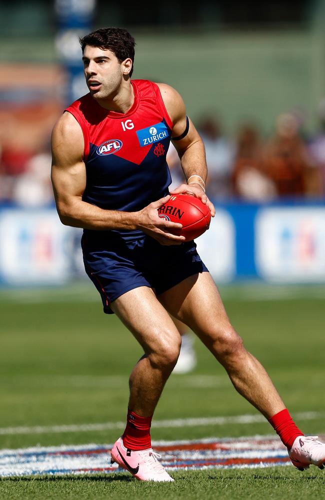 Do the Demons keep Christian Petracca in the midfield or up forward? Picture: Michael Willson/AFL Photos via Getty Images.