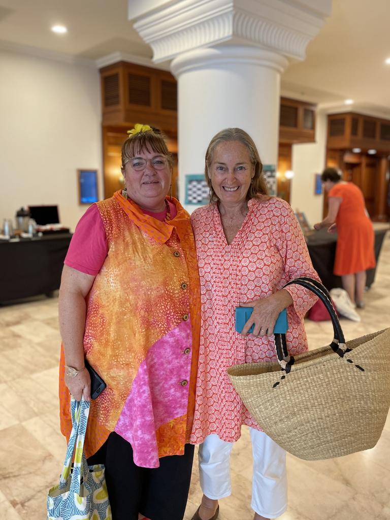 Helen Burns and former event manager Melissa Robertson at the Cairns Tropical Writers Festival. Picture: Kristina Puljak