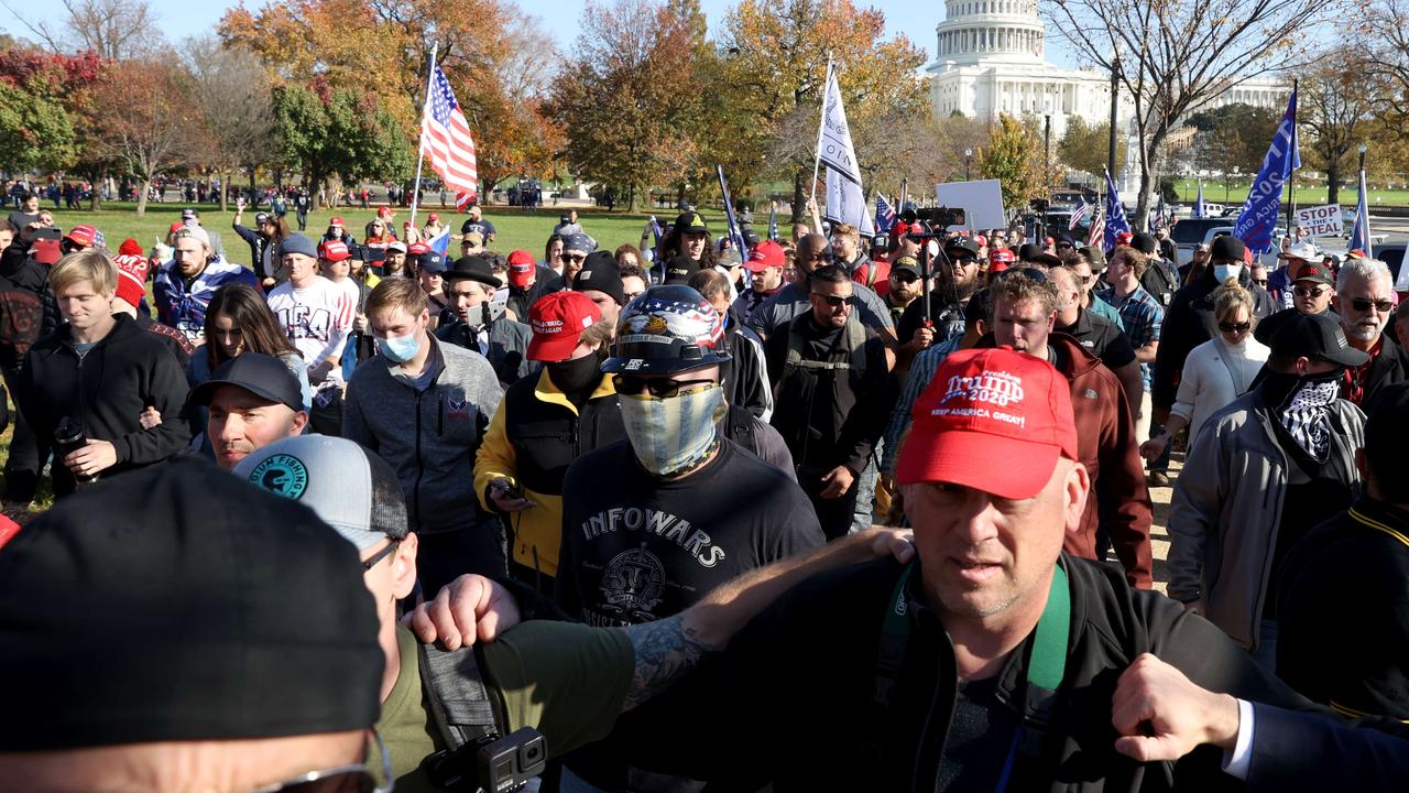 Supporters of the President at the Million MAGA March. Picture: Tasos Katopodis/Getty Images/AFP