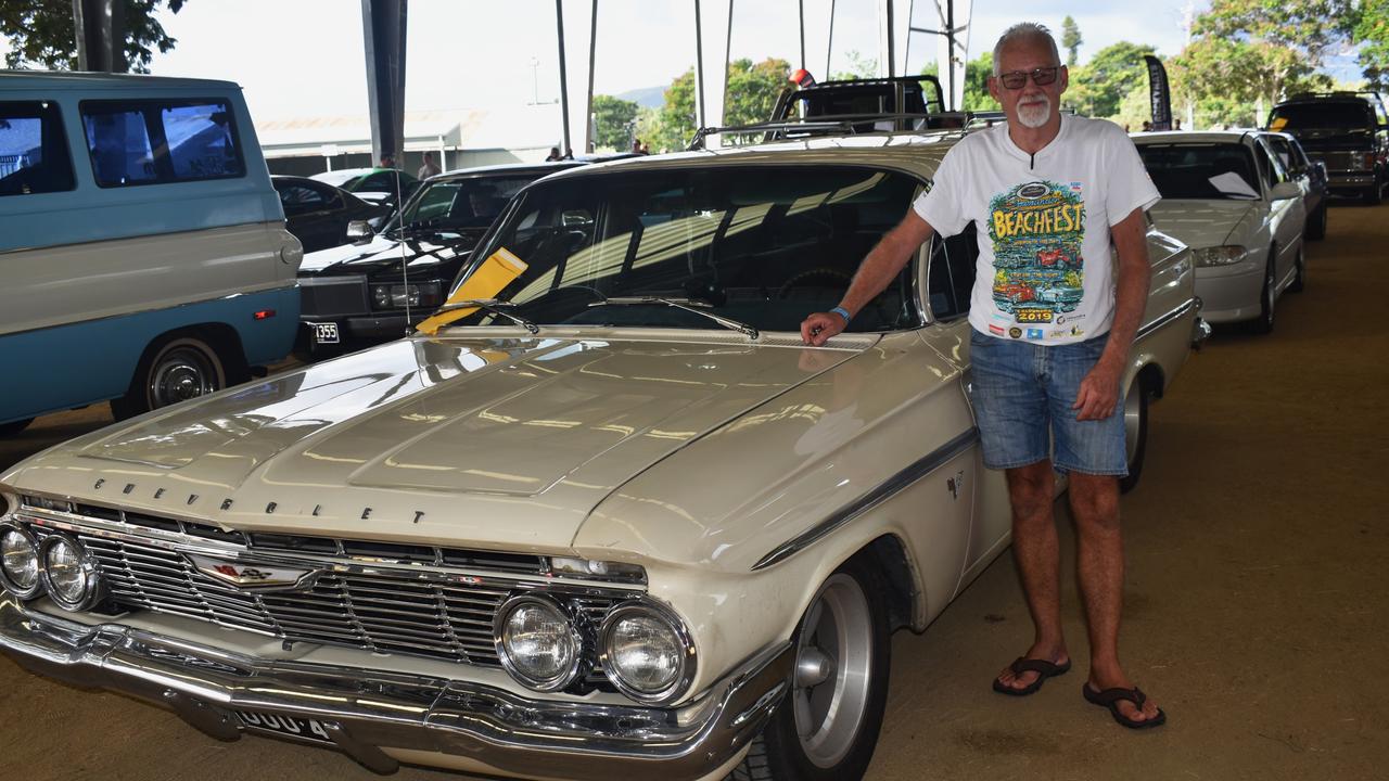 Yandina's Phil Weldon with his 1961 Chev Parkwood at scrutineering for Rockynats 04 at the Rockhampton Showgrounds on March 28, 2024.