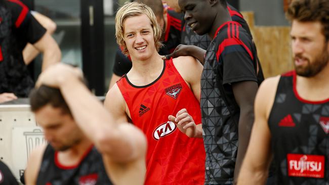 Essendon midfielder Darcy Parish training at Kerford Road. Picture: Colleen Petch