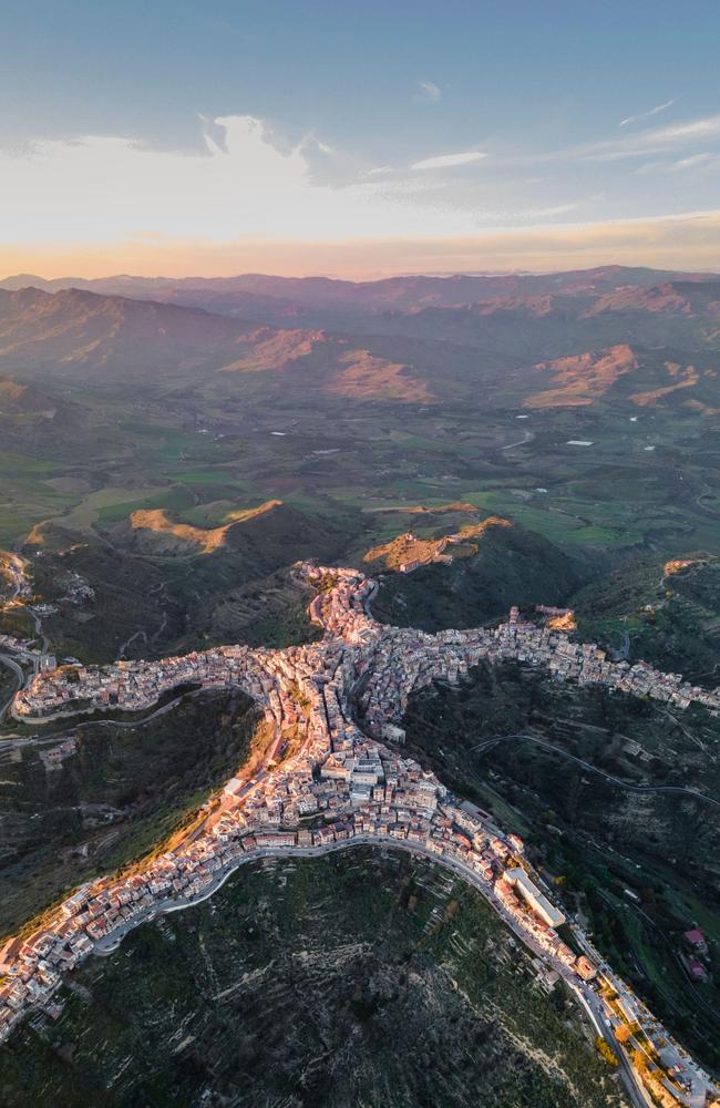 Centuripe, Italy, at sunset. Picture: Alamy