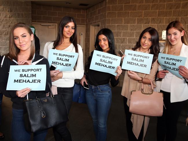 Supporters of Salim Mehajer outside Auburn Council last year.