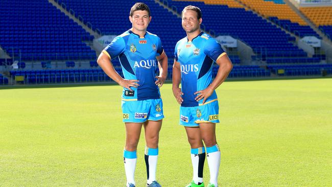 Ash Taylor and Tyrone Roberts in 2016. Picture: Tim Marsden