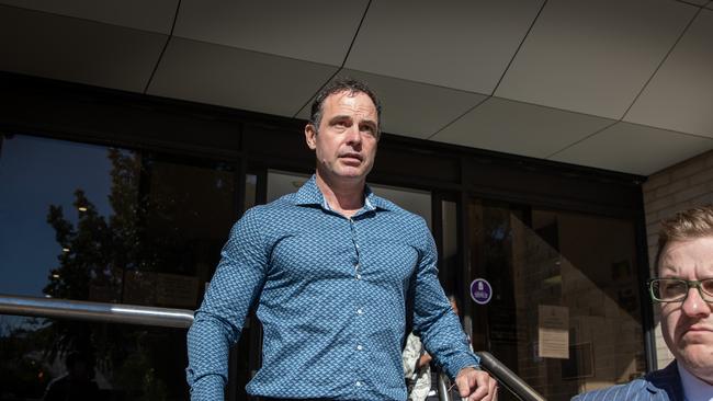 Yipirinya School principal Gavin Morris leaves the Alice Springs Local Court with solicitor Luke Officer. Picture: Liam Mendes