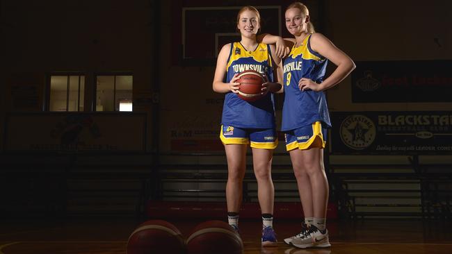 Townsville Flames' players Lauren Andrews and Bree Stephens. PICTURE: MATT TAYLOR.