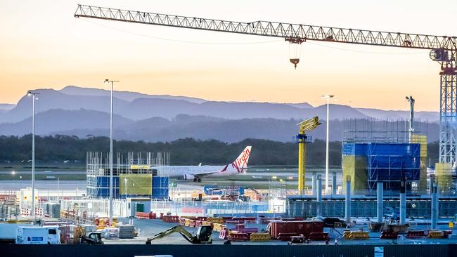 Construction work in progress at the airport. Picture: Luke Marsden