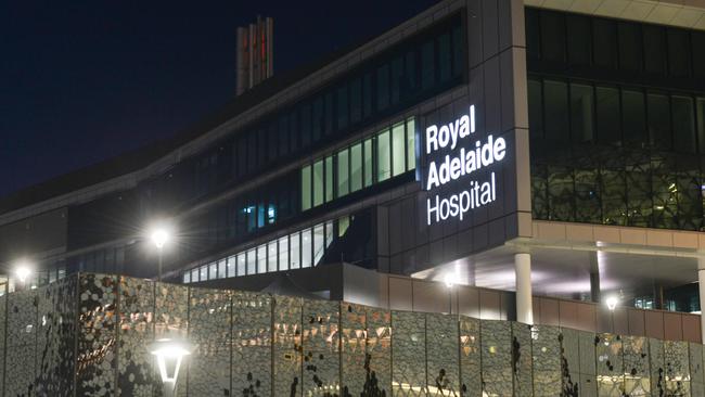 The Royal Adelaide Hospital at night.