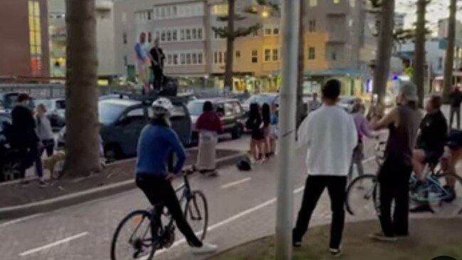 Police will fine a northern beaches man after a ‘pop-up street party' was held on the Manly beachfront this week. Picture: Facebook