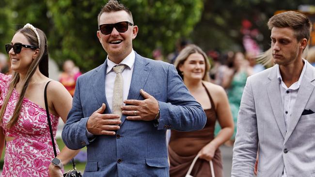 Punters arrive for the races. Picture: Sam Ruttyn