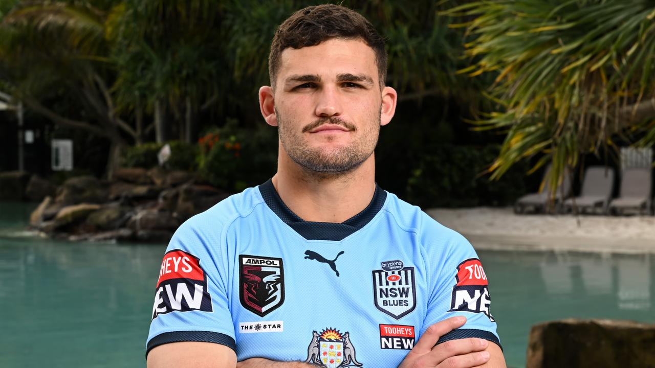 Blues halfback Nathan Cleary is ready for battle with the Maroons. Picture Grant Trouville