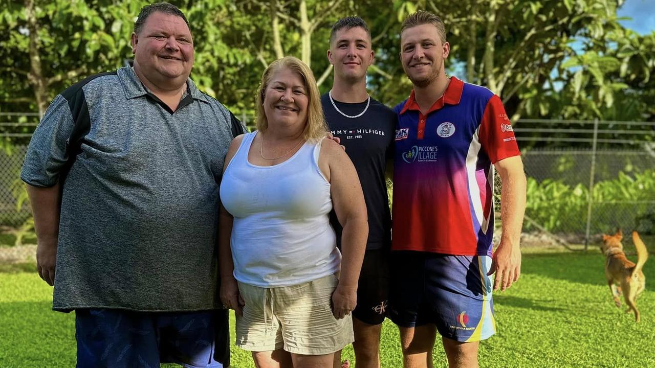 Thomas West (second from right) with mother Felicity, brother Jack and father Darrell. Photo: Facebook