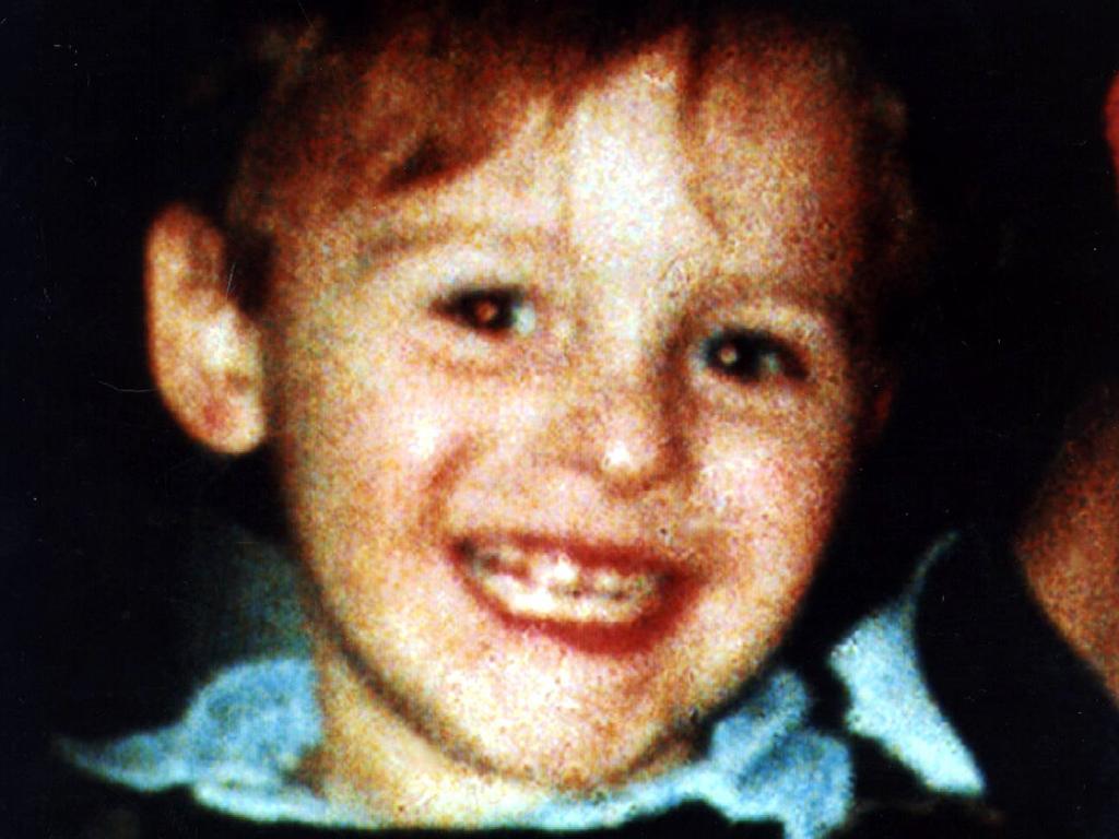 James Bulger, whose battered body was found two days after a shopping centre video captured his abduction by young boys Robert Thompson and Jon Venables, both 10.