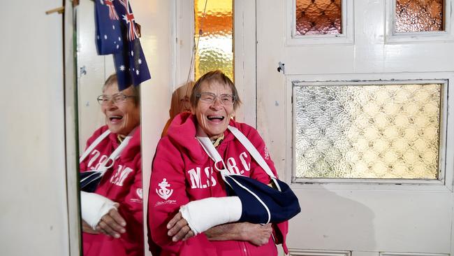 Jan Tricker following her injury. Picture: (AAP IMAGE / Troy Snook)