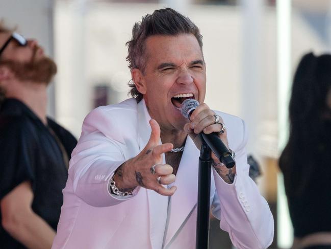 Robbie Williams was last in Australia in January for NYE and to perform a mini concert at Federation Square in Melbourne. Picture: NewsWire/Jason Edwards