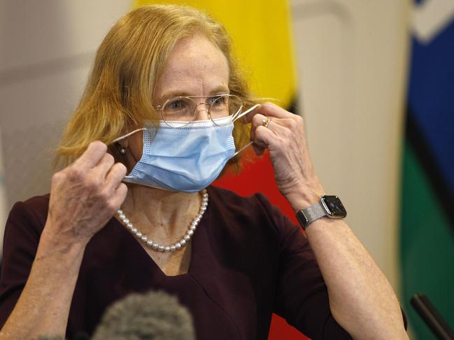 BRISBANE, AUSTRALIA - NewsWire Photos JULY 2, 2021: Queensland's Chief Health Officer Dr Jeannette Young during a press conference in Brisbane. Picture: NCA NewsWire/Tertius Pickard