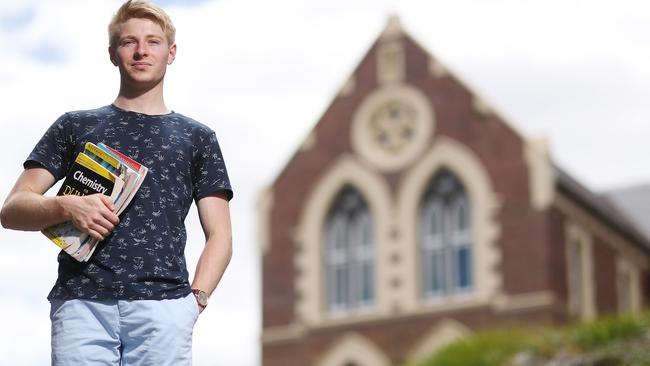 Anton Vellnagel graduated at the very top of his class at Brisbane Grammar School, which had the highest percentage of OP 1-5 students in Queensland. Picture: Peter Wallis