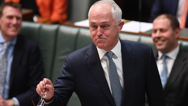 Malcolm Turnbull during Question Time today. Picture: AAP.