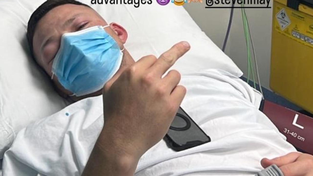 Steven May spent Saturday night in hospital.