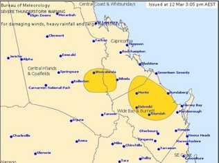 The Bureau of Meteorology issued a severe thunderstorm warning for the North Burnett. Picture: © Bureau of Meteorology