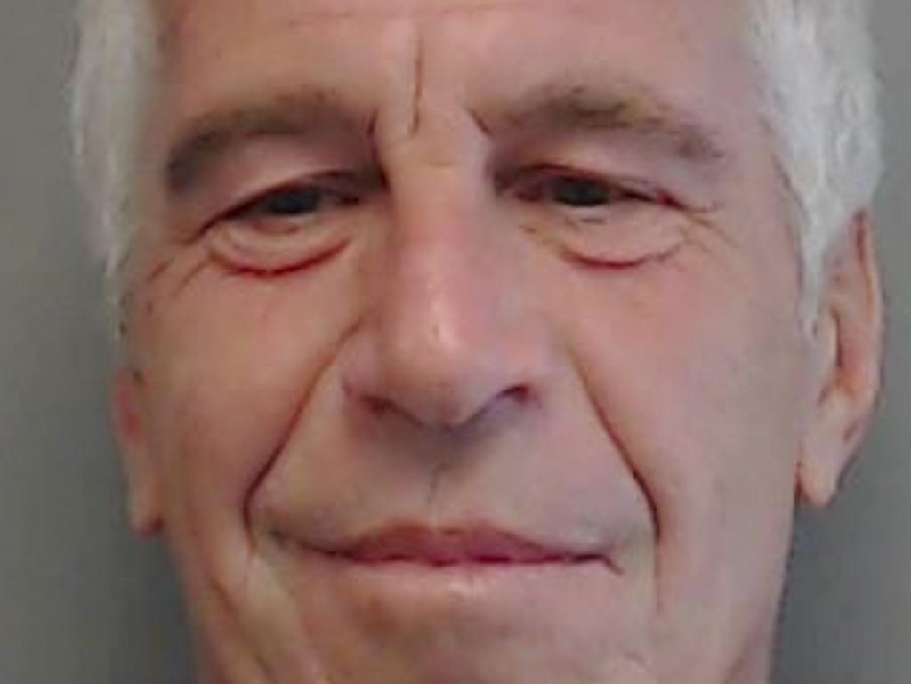 Financier Jeffrey Epstein in a mug shot. Picture: AP